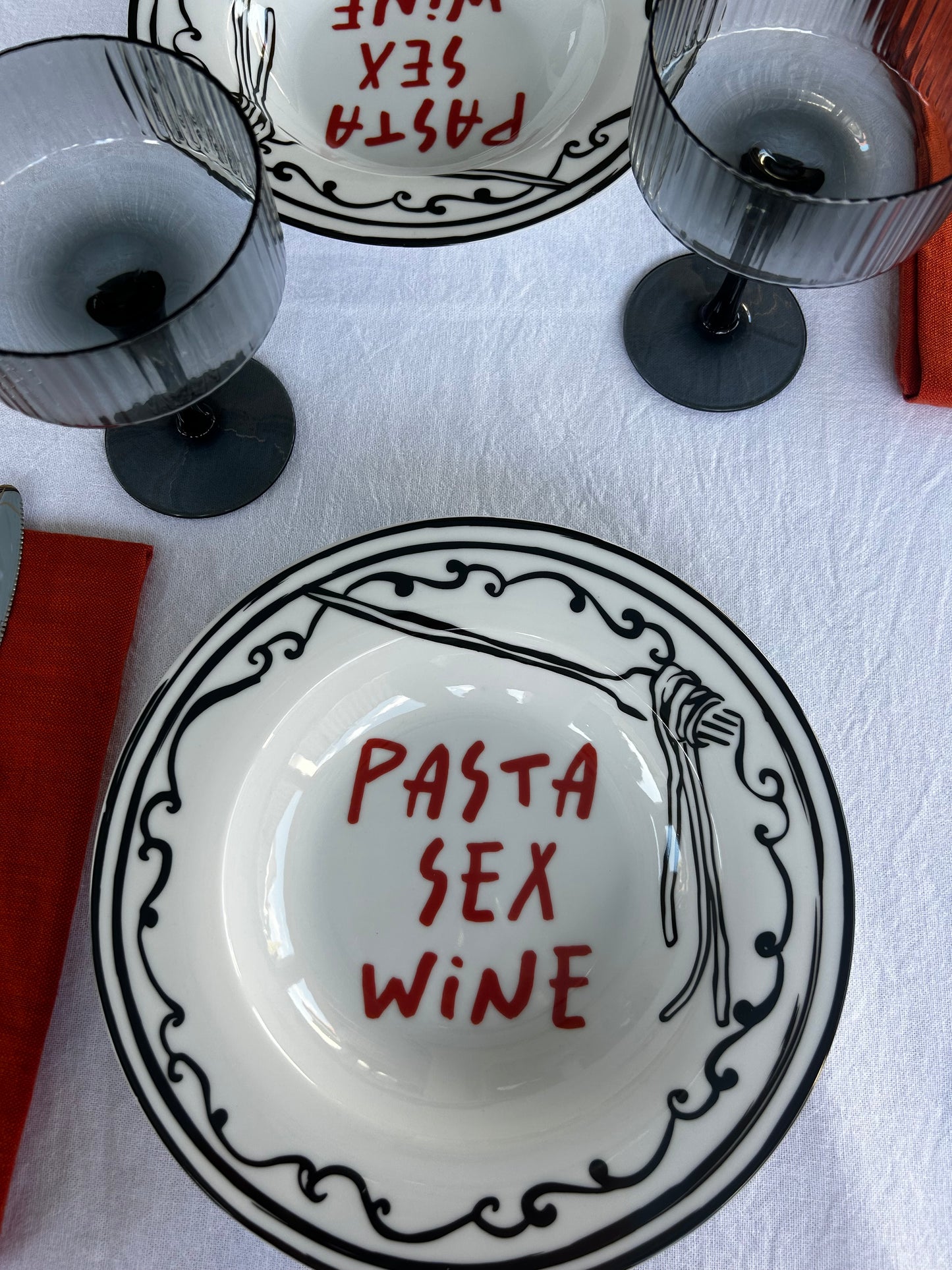 Pasta Sex Wine Dinner Bowl