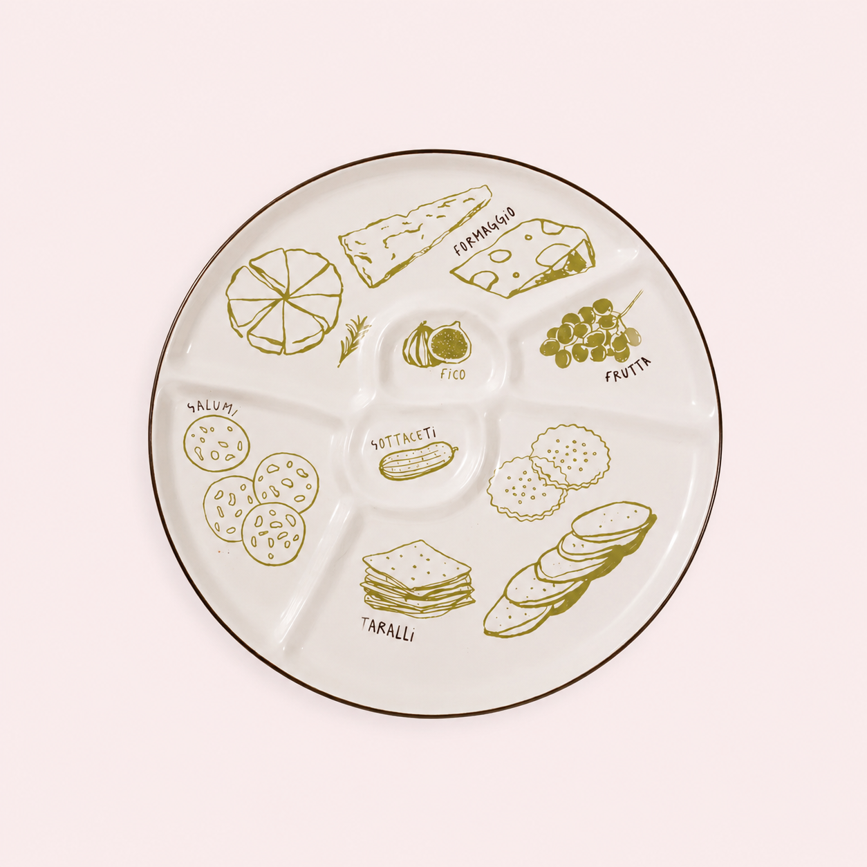 Antipasto Ceramic Italian Serving Platter for Summer.