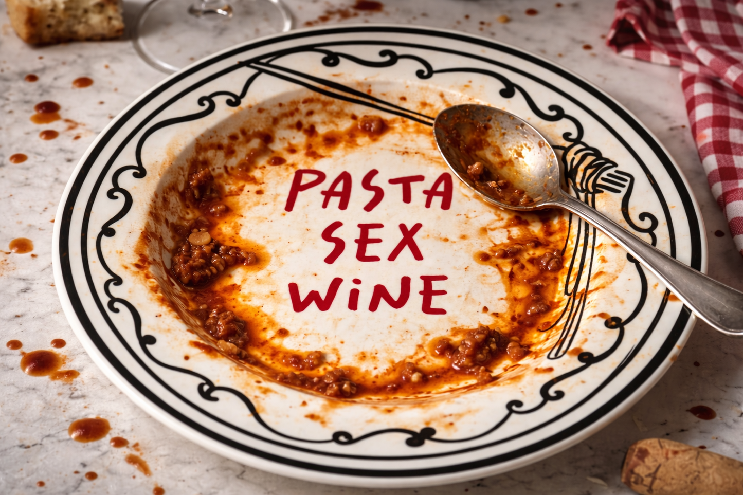Pasta Sex Wine Dinner Bowl