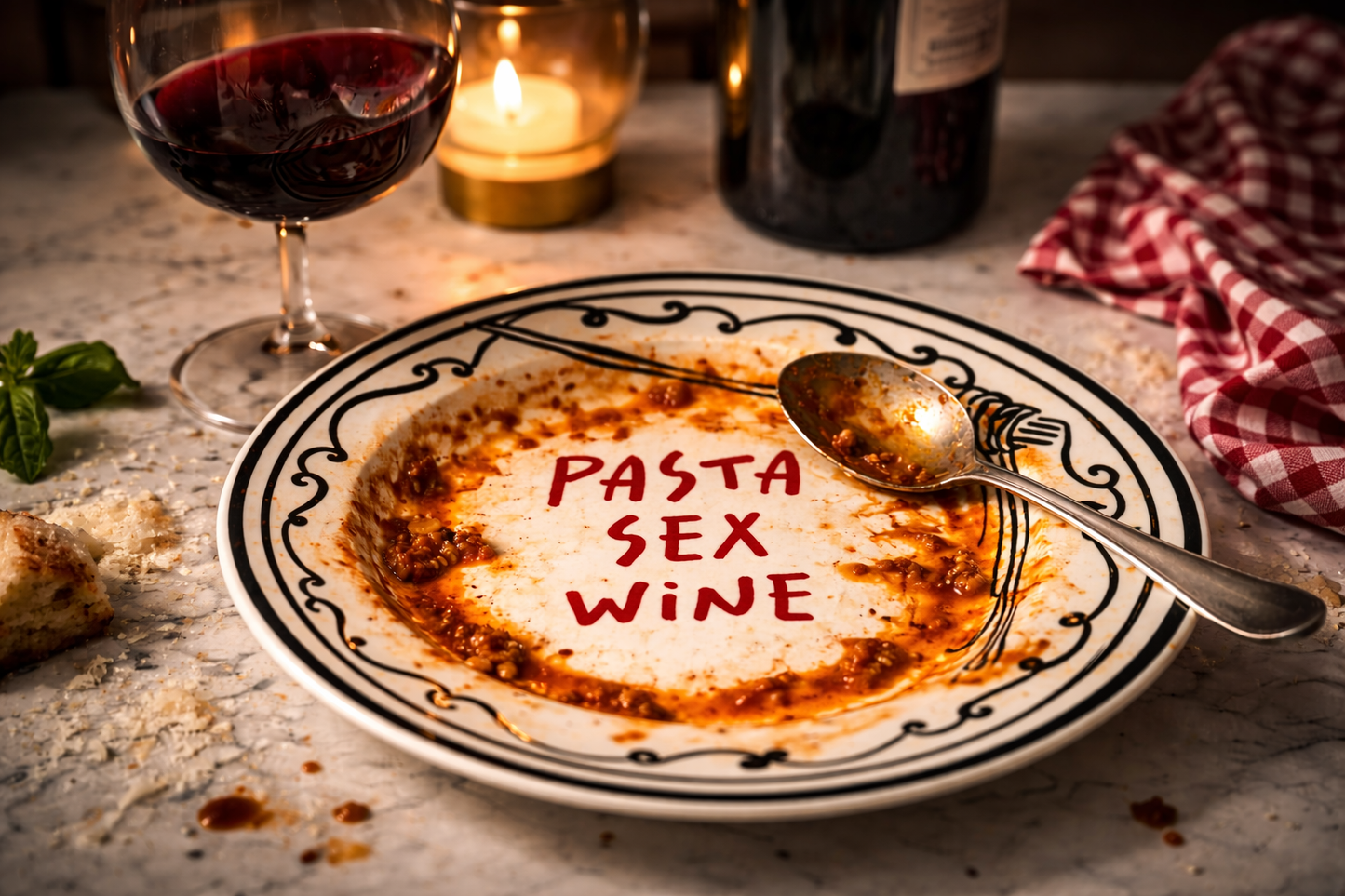 Pasta Sex Wine Dinner Bowl