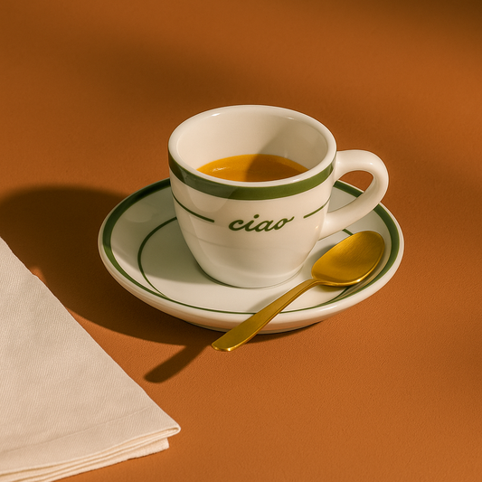 Ciao Espresso Ceramic Cup & Saucer (Set of 6)