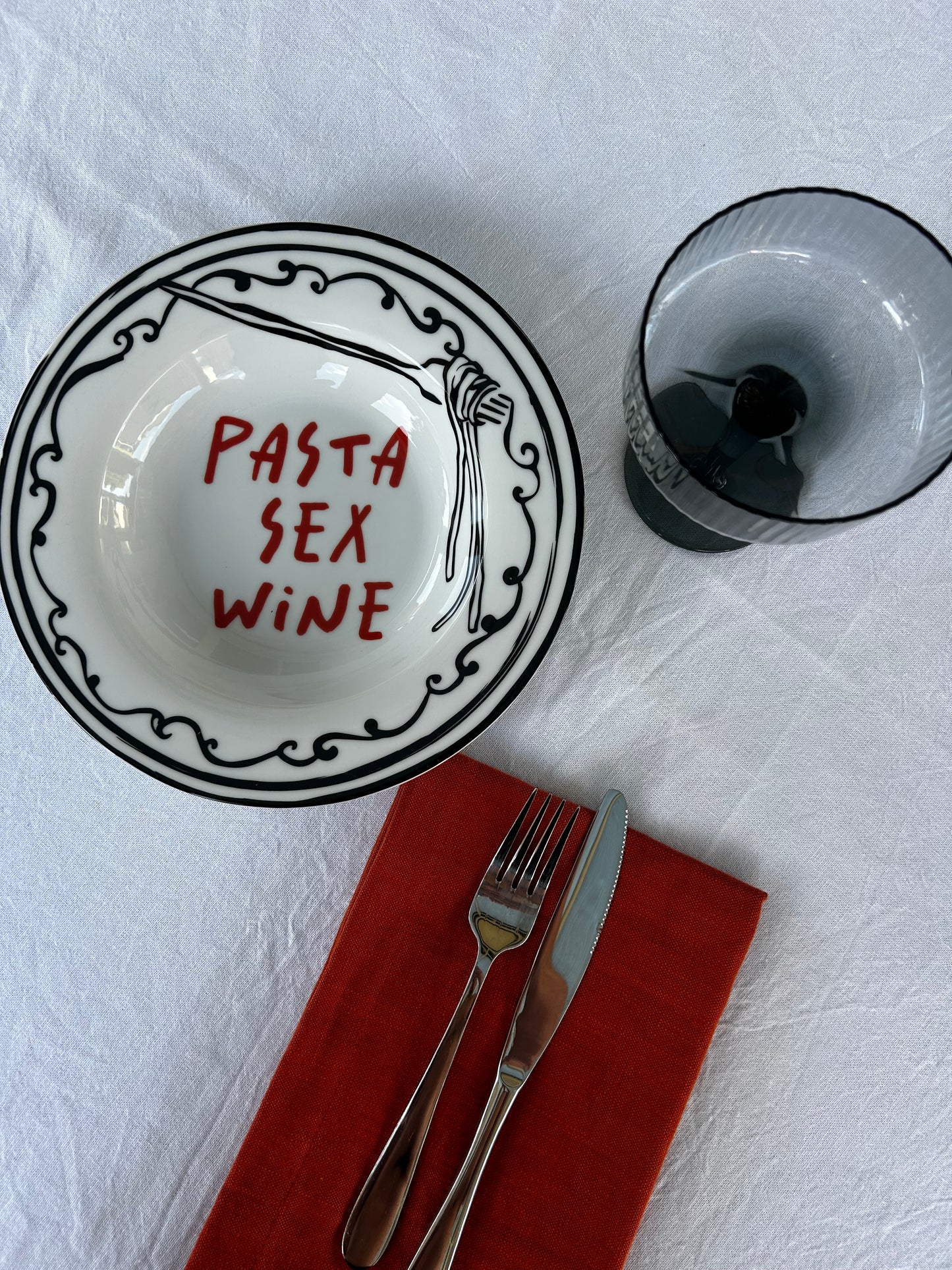Pasta Sex Wine Dinner Bowl