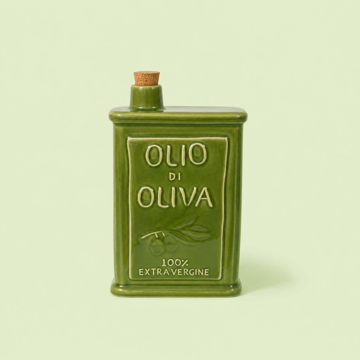 Green Ceramic Olive Oil Dispenser for Kitchenware.