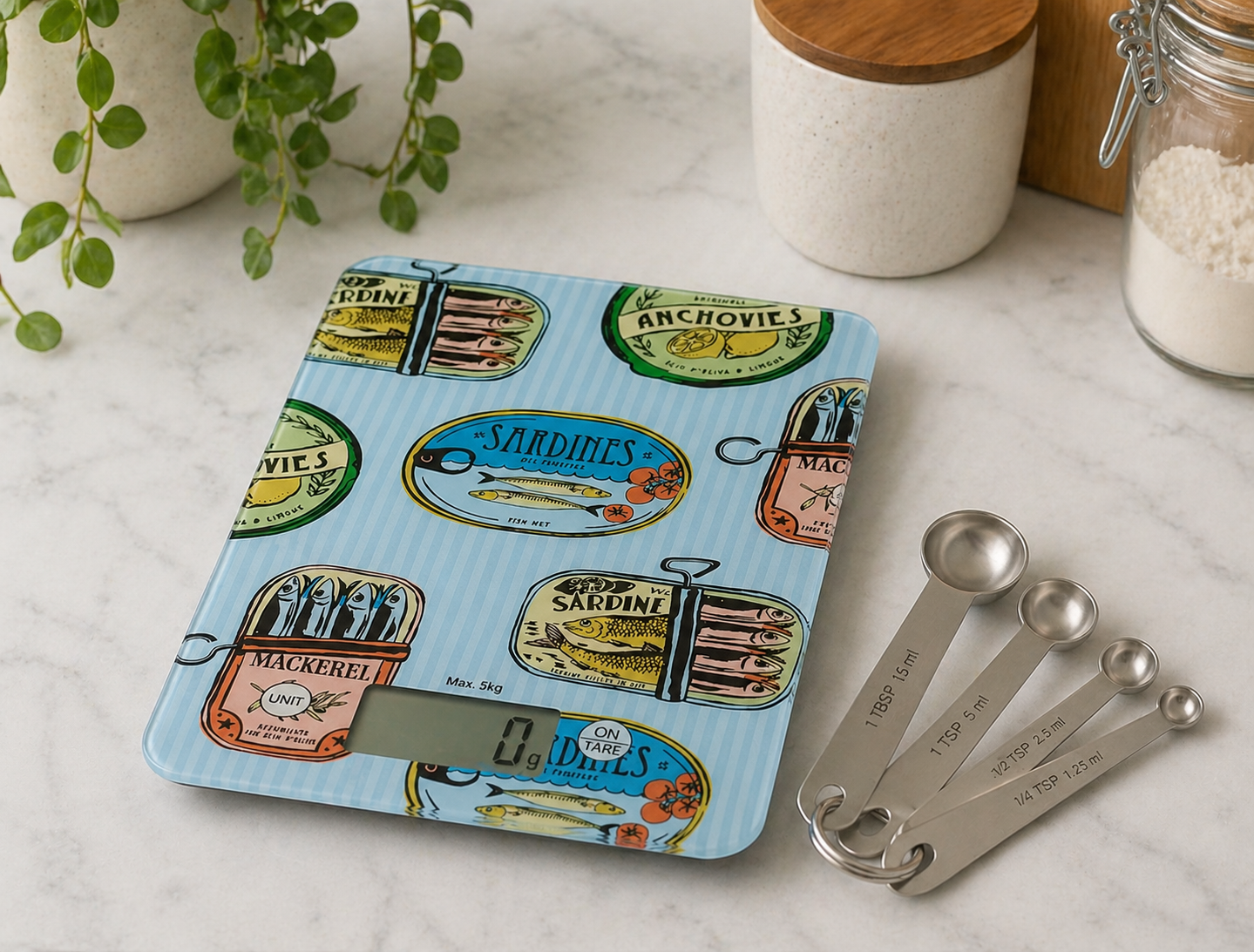 Kitchen scale for everyday use - italian inspired measuring spoons