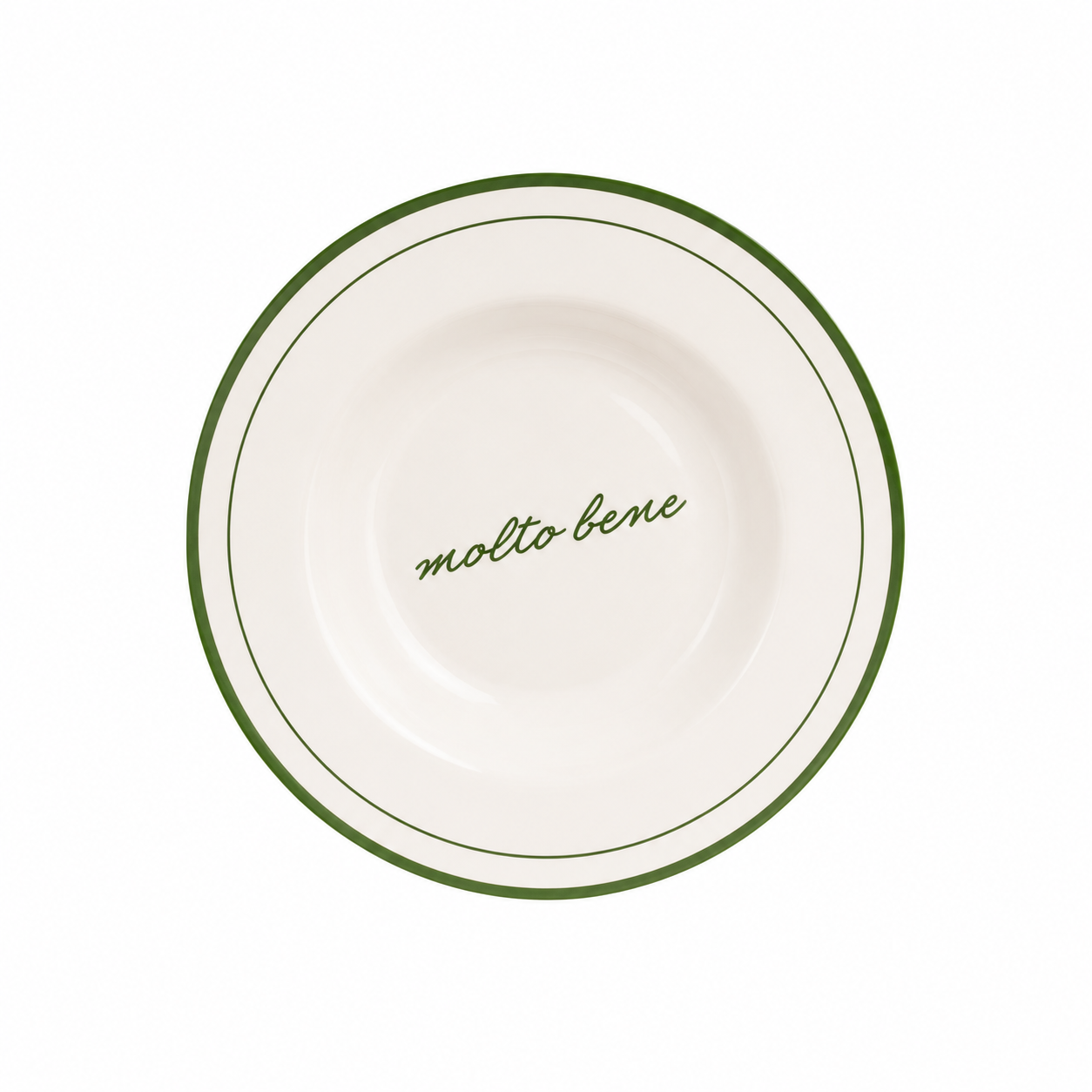 Italian Dinner Bowl, Osteria Range with green rim. 