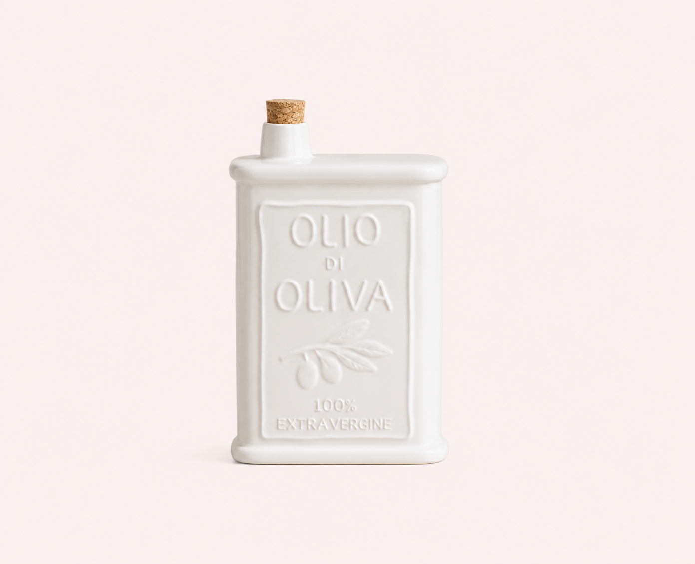 White Olive Oil Dispenser for Italian households. Olio di Oliva